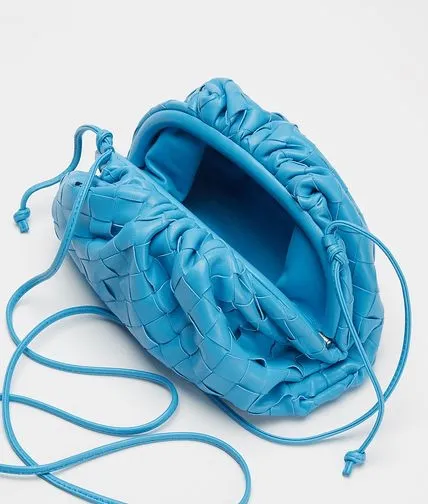 BV The pouch big grid cloud bag# New color: swimming pool blue ready stock!